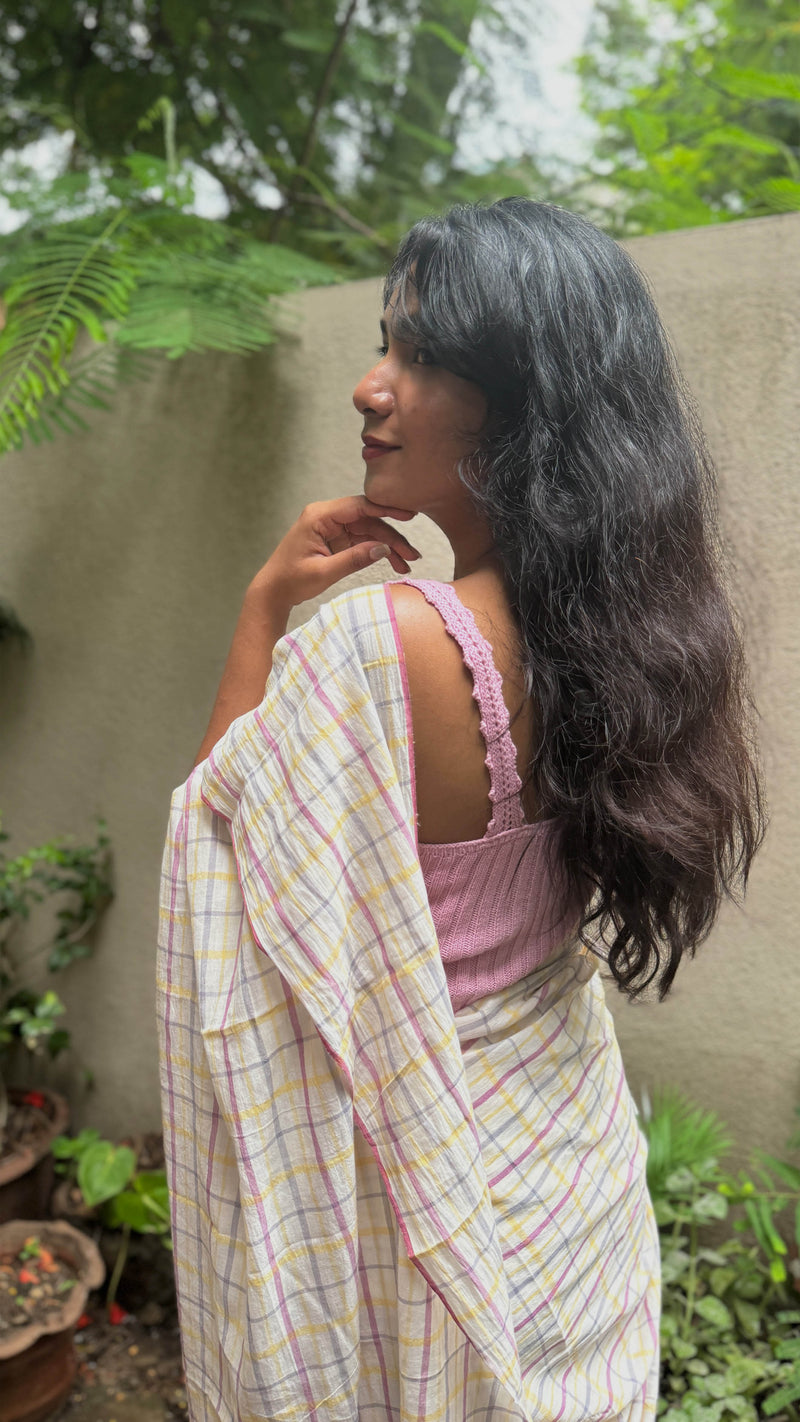 Multicolour Checks - Handloom Cotton Saree