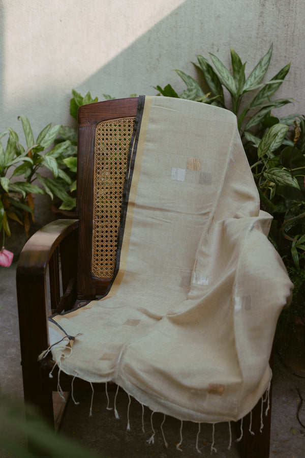 handwoven linen saree with blouse