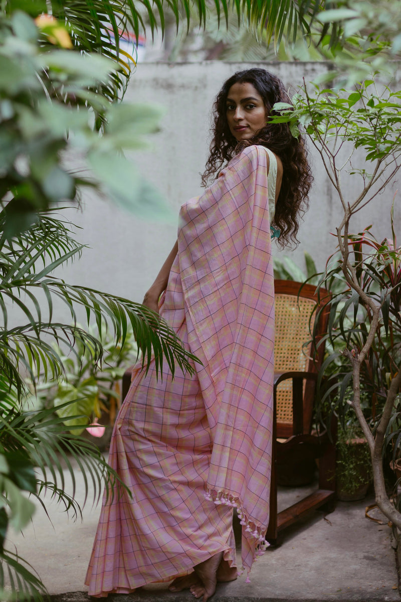 yellow bengal jamdani saree