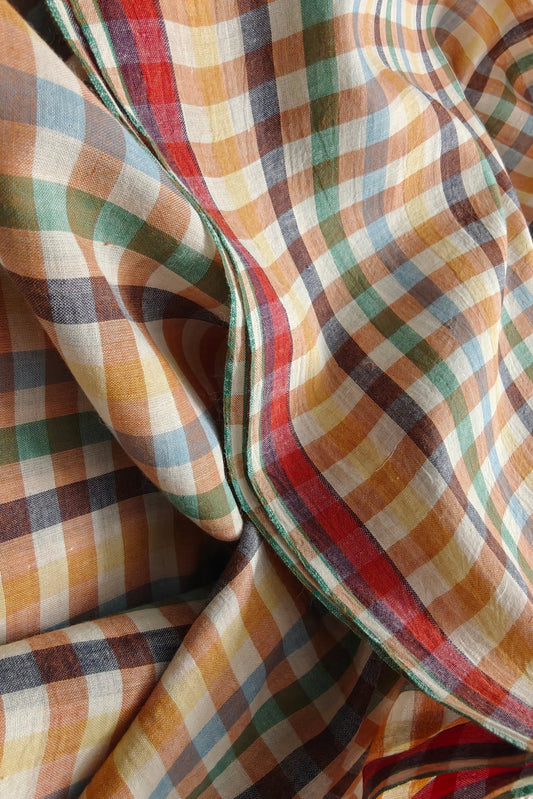 Boho fabric by the yard - Multicolor handwoven cotton fabric by meter 