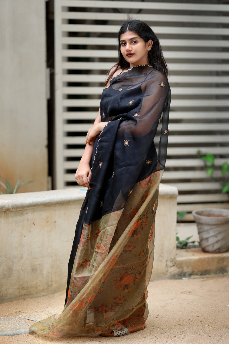 Fireworks - Pure Organza Silk Saree