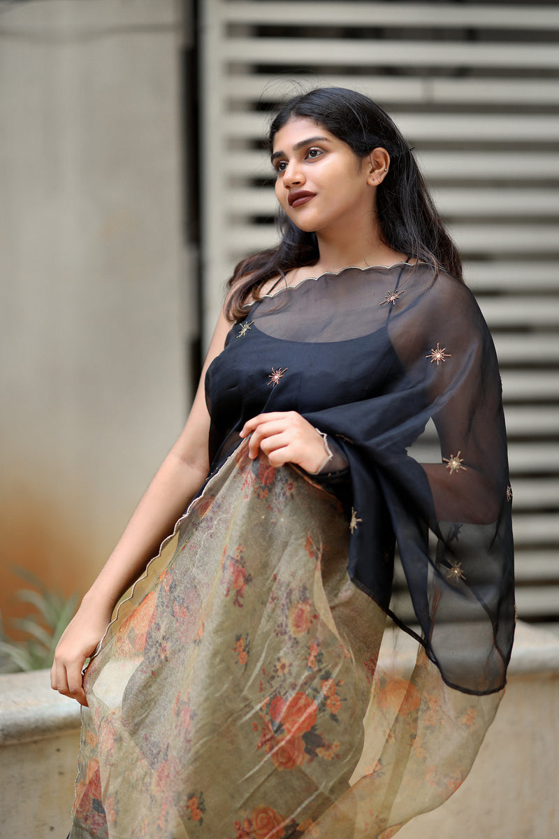 Fireworks - Pure Organza Silk Saree