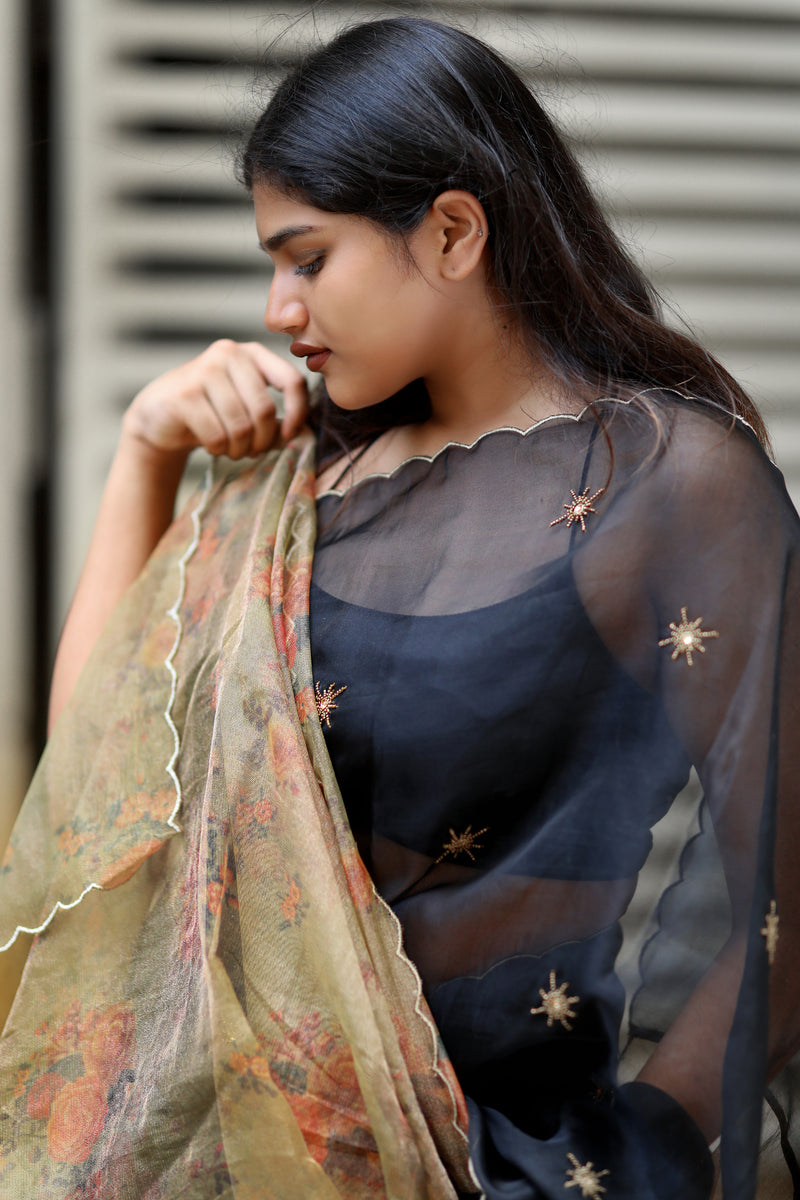 Fireworks - Pure Organza Silk Saree